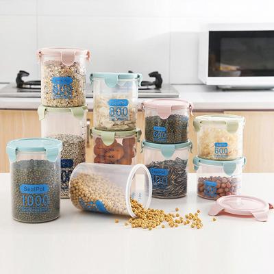 China Freshness Preservation Sugar Flour Dry Food Cereal Kitchen Organizers Airtight Plastic Food Storage Containers for sale