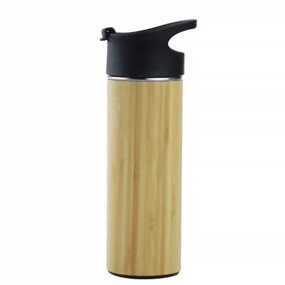 China Travel Mug Double Wall Fruit Infuser Tumbler Wall Stainless Steel Thermo Stored Inner Inner Bamboo Vacuum Insulated Water Bottle for sale