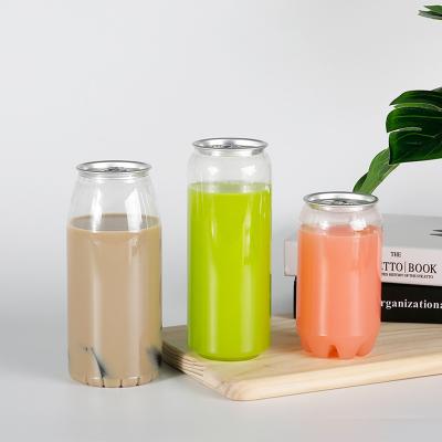 China Recyclable Material 350ml 400ml 500ml 650ml Transparent Material 350ml 400ml 500ml 650ml Pet Bottle Glitter Water Cola Box Juice Bottle for sale