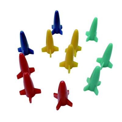 China Rocket Pawns Rocket Shape Pieces Board Game Pieces Plastic Figures for sale