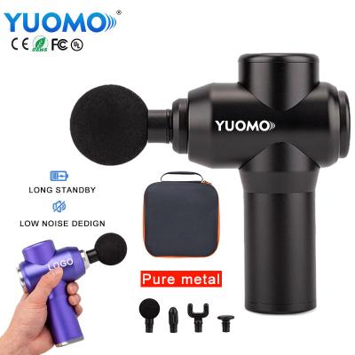 China Quick Rechargeable Vibration Mini Massage Gun Body Tissue YUOMO Percussion Muscle Gun Handheld Deep Massage Gun for sale