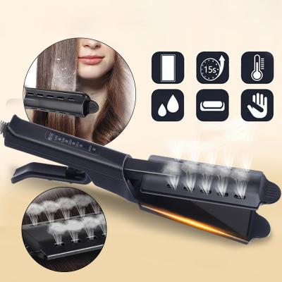 China 360Â ° Swivel Cord Hair Straightener Titanium Steam With Private Labels Comb Machine Bling Bling Removable Flat Iron for sale