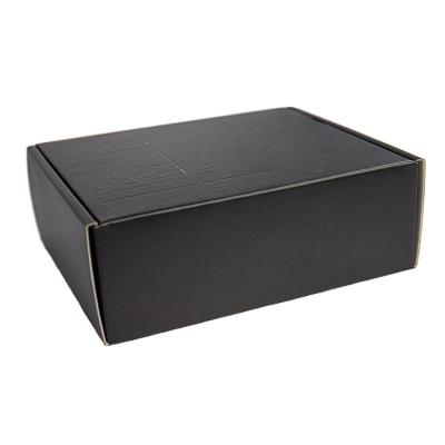 China Recyclable Custom Logo Black Corrugated Cardboard Mailer Packaging Shipping Paper Mailing Gift Box for sale