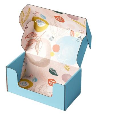 China Recyclable OEM Floral Printed Tuck End Corrugated Paper Cardboard Packaging Small Mailer Shipping Box for sale