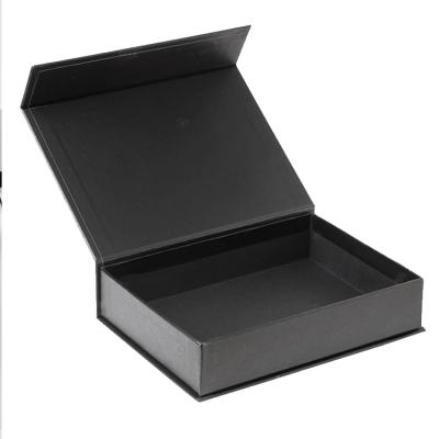 China Recyclable Custom Black Book Shaped Cardboard Magnetic Flip Closure Packaging Rigid Paper Gift Box for sale