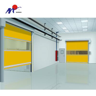 China Heat Insulation Workshop PVC Plastic Fabric Roll Up Flexible Automatic High Speed ​​Door for sale