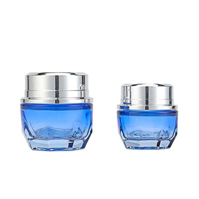 China Colored glass cream jar cosmetic glass bottle cosmetic bb cream jar for sale