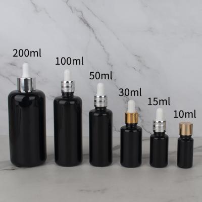 China 30ml 40ml 50ml 80ml Essential Oil Dropper Bottles Glass Serum Cosmetic Dropper Bottles Pink Black Cosmetic for sale