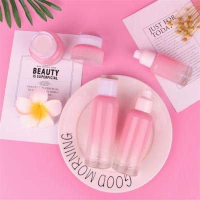 China Silk screen printing or other 125ml pink frosted silver pump bottle lotion 40ml brown lotion 100ml glass bottle for sale