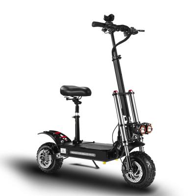 China USA Unisex Powerful Warehouse Adult Off Road Electric Scooter Folding 2 Wheel Motor 11 Inch 60V 5400W Double Electric Scooter for sale