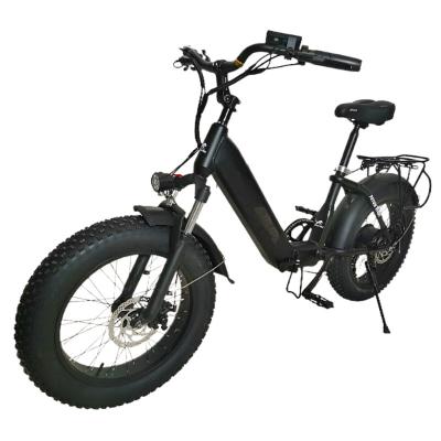 China 20 Inch Aviation Aluminum Alloy Electric Bike 4.0 Fat Tire Ebike Foldable Power Assisted Electric Mountain Men's Bike for sale