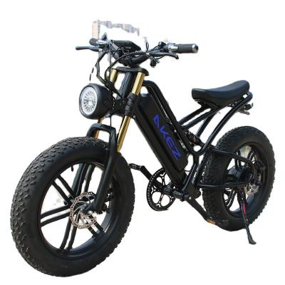 China Aluminum Alloy 750W Aluminum Alloy Hydraulic Electric Chopper Fat Tire Disc Brake Lithium Battery City Bike 20 Inch Snow E-Bike for sale