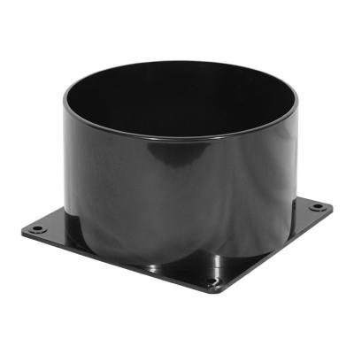 China Plastic Air Duct Connecto Size Quality Ventilation Wall Flange Square Round Fan Axial Bringing Flange Pipe Connector 120mm Flange Square To Round for sale