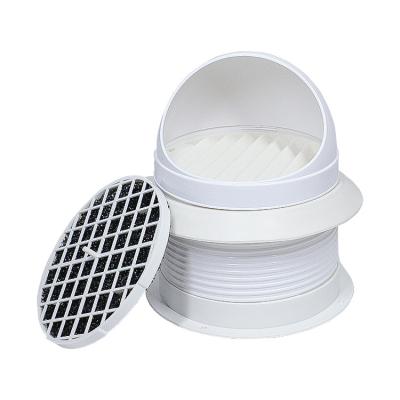 China Hood External Wall Outlet Vent Durable Plastic PVC Water Pipe Fitting Wall-mountable Metal Round Duct for sale