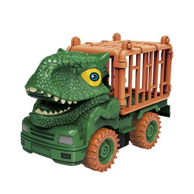 China DIY Dinosaur Car Set Dinosaur Car Assemble Friction Dinosaur Truck Transport Car Dinosaur Toy For Kids for sale