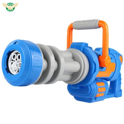 China Dazzling noise and light high quality bubble gun toys gatling kids bubble gun bubble toys with music and light for sale