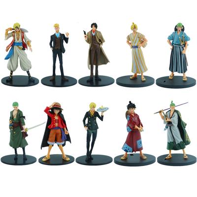 China Cartoon Toy Model 10 Style One Pieces Action Numbers Luffy Luo Zoro Chopper Sanji Nami Usopp Anime Character Model Toys for sale