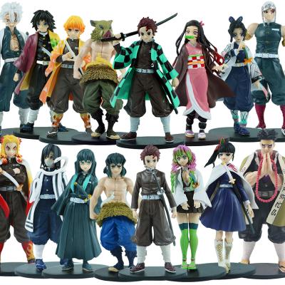 China Cartoon Toy Model 21 Styles Demon Slayer PVC Anime Figure With Box Nezuko Tanjirou Shinobu Zenitsu Hashibira Inosuke Anime Figure Model Wholesale for sale