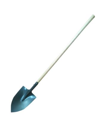 China 5002001 with straight wood handle carbon steel metal point farming digging garden spades shovels for sale