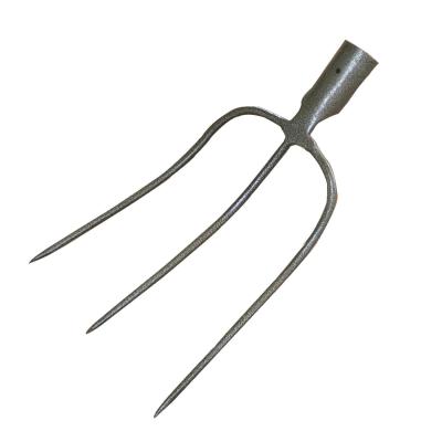 China 1001023 3tines carbon steel forged hay fork garden prong fork farming pitch manure dung fork for sale