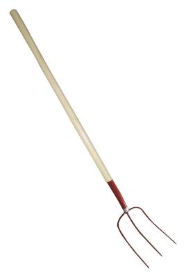 China 1055006 3 tines straight wood handle hay fork steel garden prong fork farming pitch manure dung fork for sale