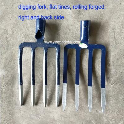 China 1003115 flat tines carbon steel metal forged farming forks garden steel spading digging forks for durable for sale