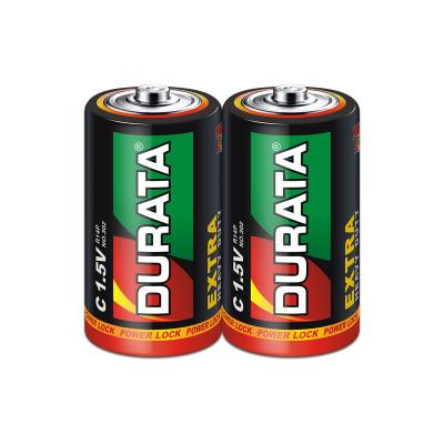 China Sp2-24 Count Appliance Durata R14 C Size Zinc Chloride Zinc Carbon Dry Cell Extra Heavy Duty Battery for sale