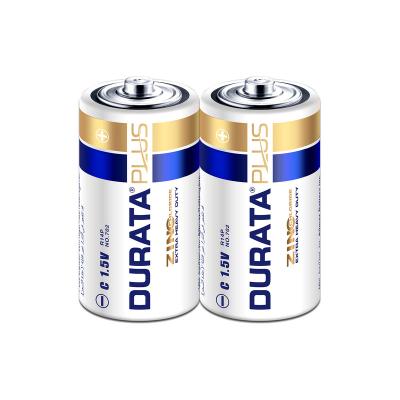 China Home Appliace Durata Plus Extra Heavy Duty Sp2-12 C Size 1.5V R14 Zinc Carbon Dry Cell Battery for sale