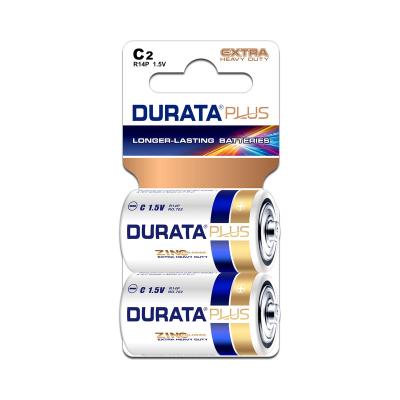 China Home Appliace Durata Plus Extra Heavy Duty Sc2-24 C Size 1.5V R14 Zinc Carbon Dry Cell Battery for sale