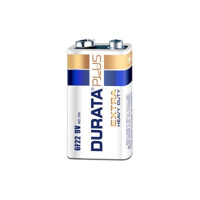 China Home Appliace Durata Plus 9V Extra Heavy Duty Sp1-12 Size 6f22 Zinc Carbon Dry Cell Battery for sale