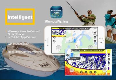 China Phiradar gps fish finder smart wifi system and remote control fish finder for 240ft (80M) baitboat for sale