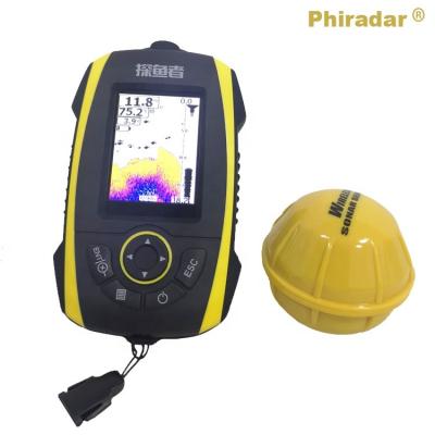 China Phiradar Portable Smart Wireless Fish Finder Backlight Sonar Fish Finder 100m Operation Fish Finder Sonar 2.4