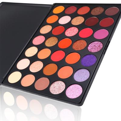 China Waterproof Makeup Cosmetics Glitter Eyeshadow OEM Private Label Custom 35 Color Eyeshadow Palette Wholesale Free Sample for sale