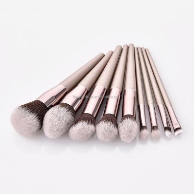 China Angular Blush Professional 10Piece Custom Make Up Brush Set Private Logo Cosmetic Tool Kits for sale