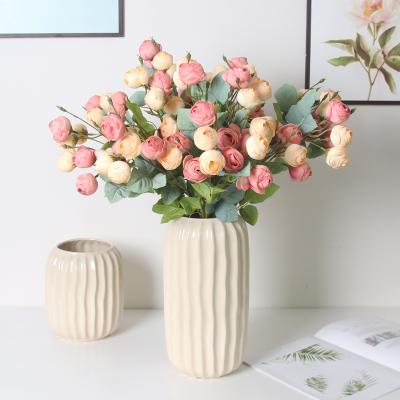 China Home.Party.Restaurant.Bar.Hotel.Wedding 2023 wholesale new china low price9 heads rose artificial flower bouquet wedding decoration for sale