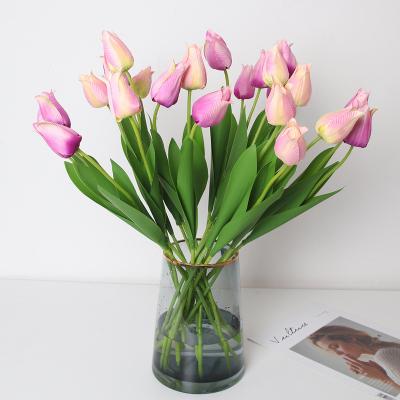 China Home.Party.Restaurant.Bar.Hotel.Wedding Wholesale Price Real Tulip Artificial Flower New PU Artificial Flowers Cheap White High Quality Tulip Bunch for sale