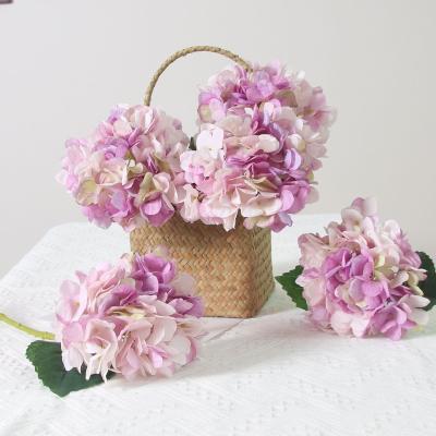 China Nature's Real Touch White Hydrangeas Flowers 2023 New Design Wholesale Artificial Real Touch For Wedding Decor for sale