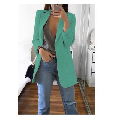 China New Arrival Anti-wrinkle Coat Suit Solid Color Cardigan Suit Jacket Women's Slim Long Sleeve Blazer Office Tops for sale