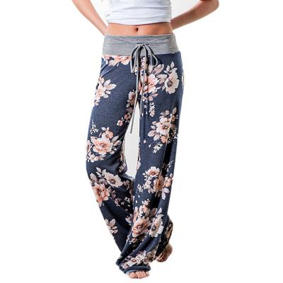 China Anti-wrinkle 2021 fall plus size women's wide leg Bohemia long pants women's wide leg pants and pants women's trousers for sale