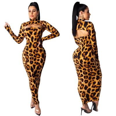 China Plus Size 2021 Leopard Print Ladies Round Neck Plus Size Loose One Piece Jumpsuits And Rompers For Women for sale