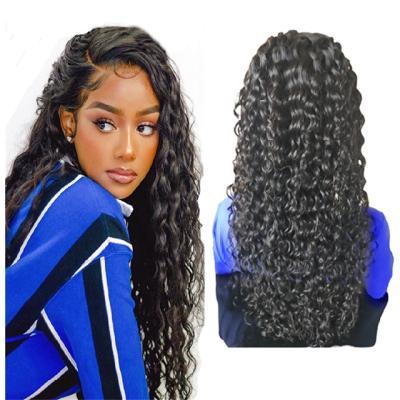 China New Fashion Brazilian Virgin Water Wave Wigs, Pre Pluck Hair Lace Front Wig For Black Women, HD Lace Frontal Wigs for sale