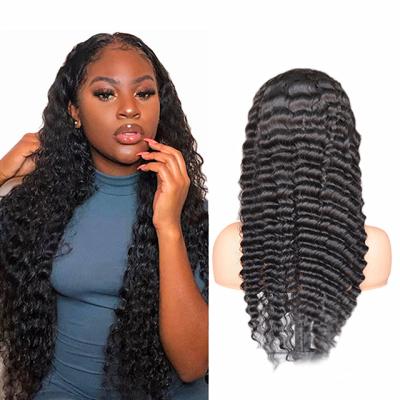 China Wholesale Deep Wave Human Hair Wigs For Black Women,Brazilian Mink Lace Wig With Baby Hair,Virgin Deep Curly Lace Frontal Wigs for sale