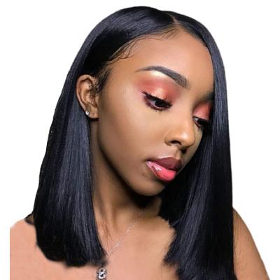 China Wholesale Sheer Bob Wig Brazilian Virgin Lace Front Human Hair 13x4 Short Silky Straight Wave Bob Wigs Frontal For Colored Women for sale