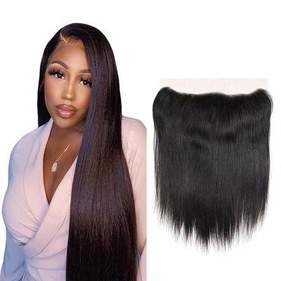 China Wholesale Price 13X4 Straight Sheer Swiss Lace HD Closure Human Mink Brazilian Virgin Human Hair Frontal Headband for sale