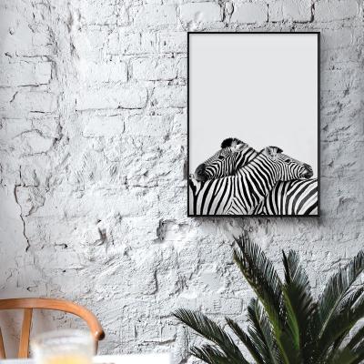 China Abstract canvas picture with frame zebra painting with frame for sale