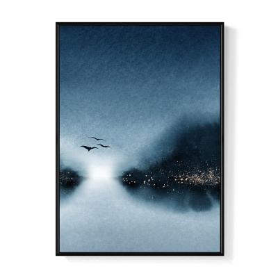 China Art Deco Wall Art Prints With Frames Starry Sky And Lake Painting With Frame Printable Wall Art Living Room Art for sale