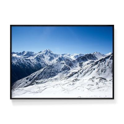 China Home Decor Art Print Landscape Scene Picture Abstract Snowy Mountain Framed Hanging Mountain Range for sale