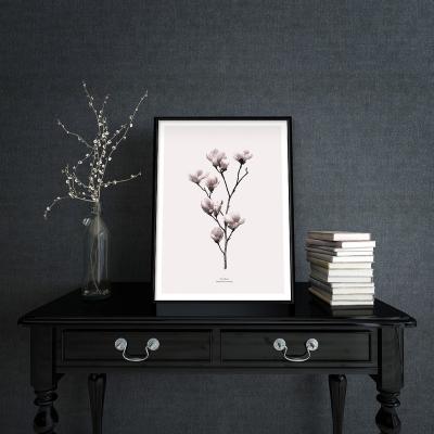 China Abstract Custom Frames For Print Magnolia Flower Painting With Frame Botanical Wall Art Canvas Floral Painting for sale