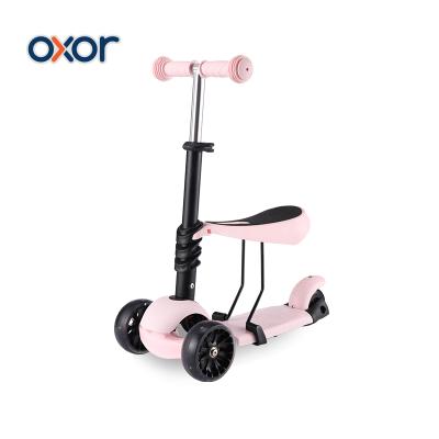 China 3 In 1 Hot Selling Amazon LED Lighted Kids Scooter 3 Wheels In 1 Kick Kick Scooter For Kids With Seat for sale