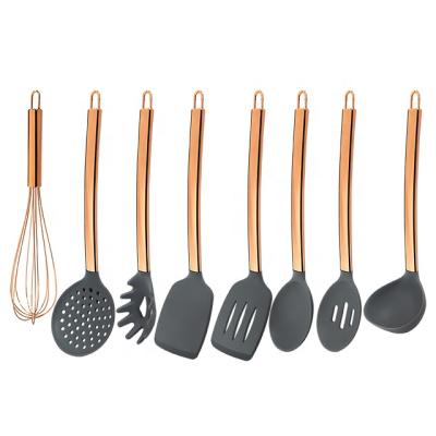 China Durable Durable Heat Resistant Stainless Steel Handle Silicone Kitchen Utensil Silicon Kitchen Cake Tool for sale